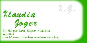 klaudia goger business card